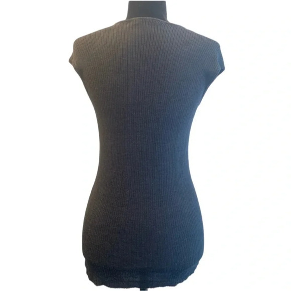 NIC+ZOE Cowl Neck Short Sleeve Knit Top Multicolor Blue Black White Ombré Size M - Picture 4 of 6